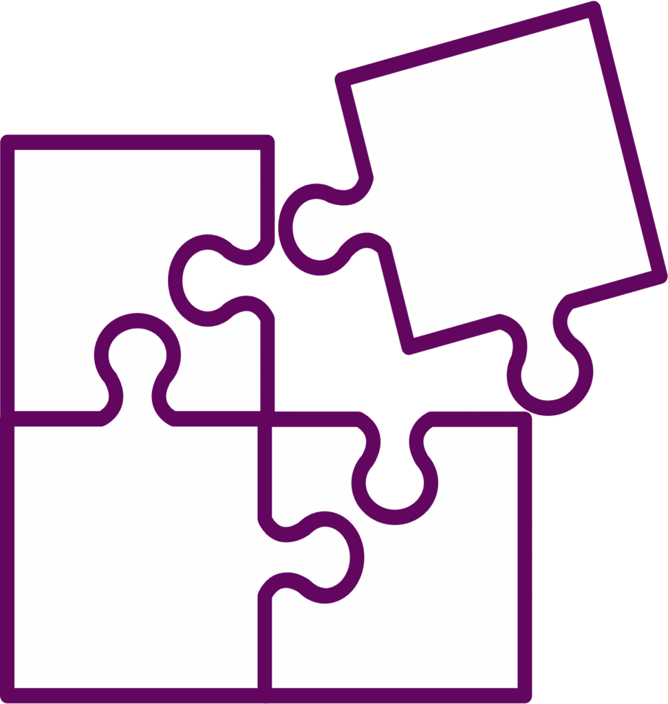 Puzzle pieces representing integrated marketing solutions